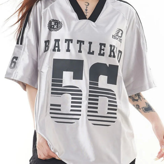 Street Sports Hockey Uniform Sweat Absorption Men's And Women's Vintage Fashion  56 Printed Pattern Oversized Loose Tops