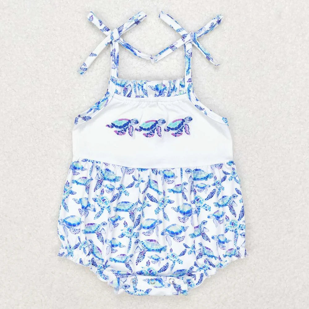 Boutique Infant Baby Girls Rompers Embroidery Camo Ducks Rompers Toddler Boys Rompers Sibling Girls Clothing Wholesale Jumpsuits