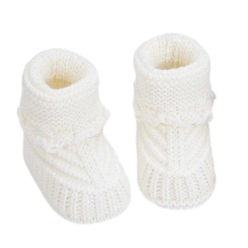 Baby Booties newborns  First Walkers Soft Knit Shoes Elegant Knit Baby Booties Comfortable Wearing for Infant Boy & Girls