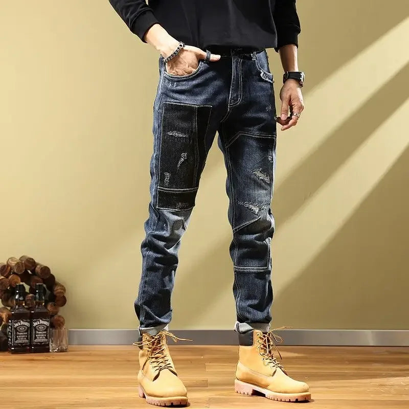 Tapered Jeans for Men Tight Pipe Summer Man Cowboy Pants Slim Fit Trousers Skinny 2024 Korean Autumn Designer Y 2k Vintage Trend