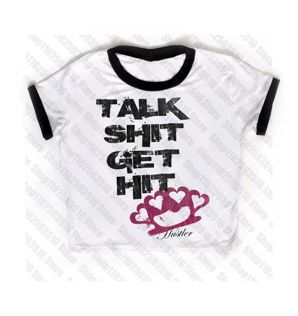Crop Tops Y2k Vintage Top for Women 90s Vintage Clothes Women's Cropped Aesthetic Clothing Trashy Y2k 2000s Harajuku Emo Woman