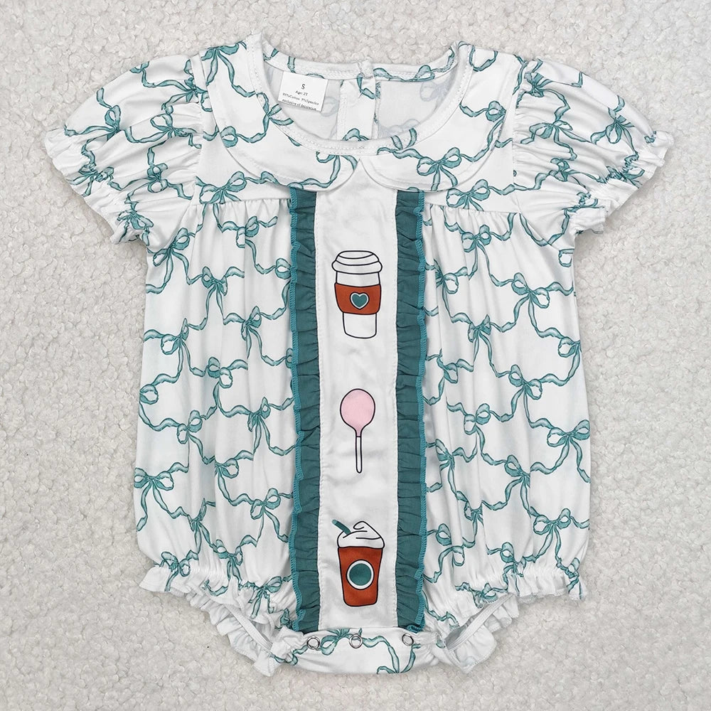 Hot Sale Infant Baby Girls Rompers Duck Flutter Sleeve Rompers Boutique Kids Clothes Sibling Onesie Toddler Girls Bubble Rompers