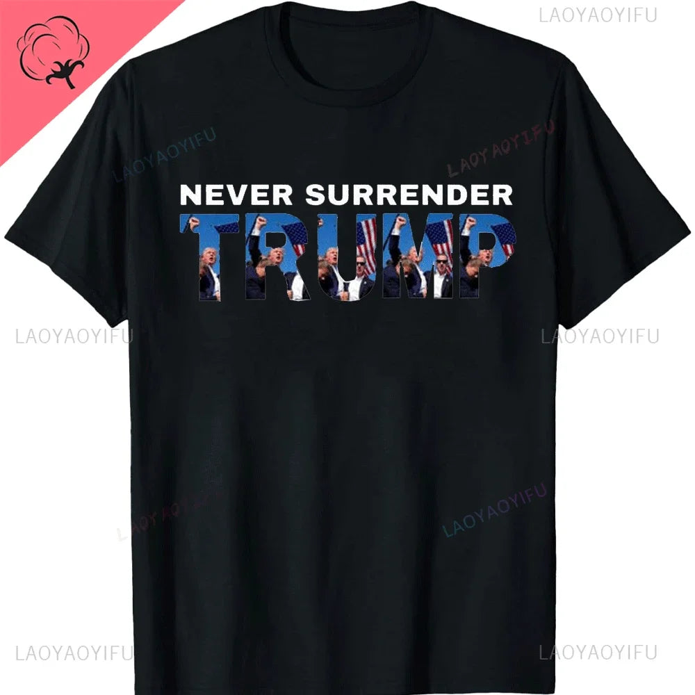 Pro President Donald Trump Supporter Men Cotton Tshirt Gifts Trump 2024 The Return Lady T-Shirt Trump Supporter Aesthetic Top