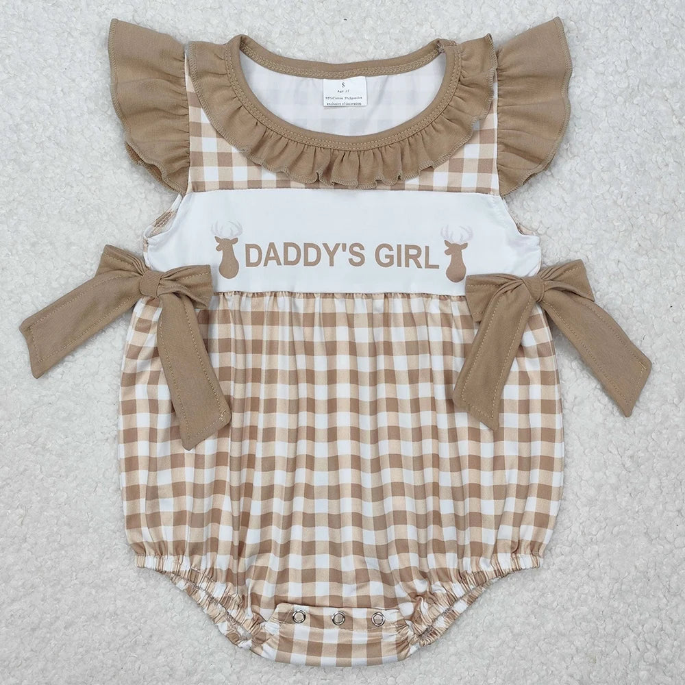 Hot Sale Infant Baby Girls Rompers Duck Flutter Sleeve Rompers Boutique Kids Clothes Sibling Onesie Toddler Girls Bubble Rompers
