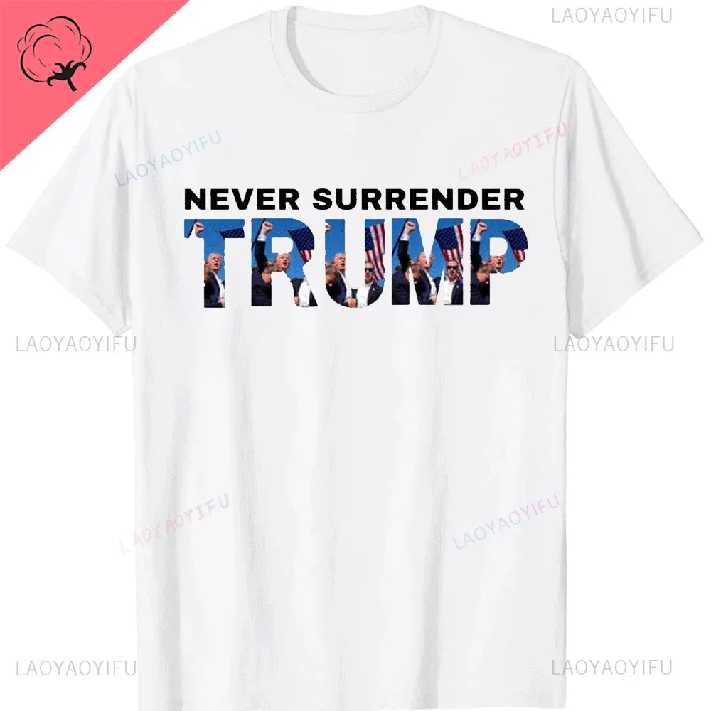 Pro President Donald Trump Supporter Men Cotton Tshirt Gifts Trump 2024 The Return Lady T-Shirt Trump Supporter Aesthetic Top