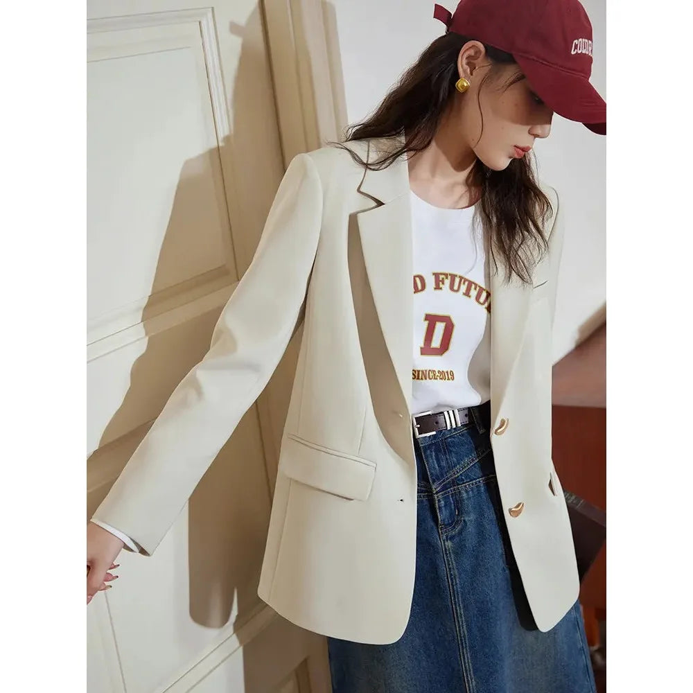 Women's Loose Blazer Women's Coat Spring New Casual Simple Blazer Office Women's Casual Blazer Coat