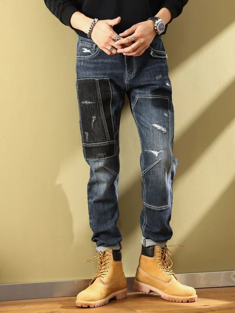 Tapered Jeans for Men Tight Pipe Summer Man Cowboy Pants Slim Fit Trousers Skinny 2024 Korean Autumn Designer Y 2k Vintage Trend