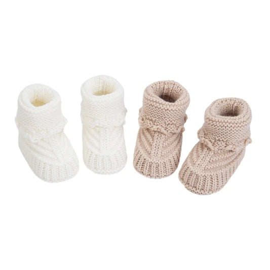Baby Booties newborns  First Walkers Soft Knit Shoes Elegant Knit Baby Booties Comfortable Wearing for Infant Boy & Girls