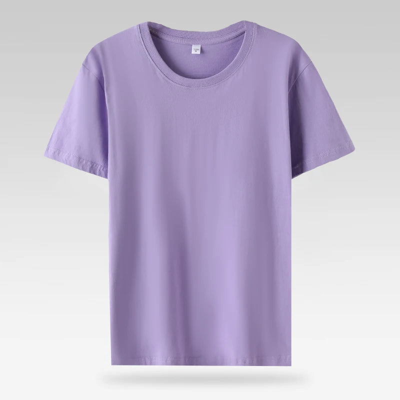 Summer Casual 100% Cotton Short Sleeve O Neck Women Tops Fashion Fit Lady T Shirt