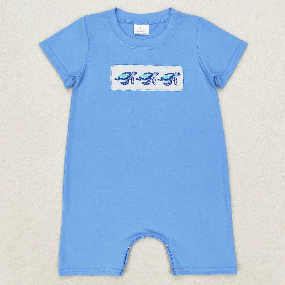 Boutique Infant Baby Girls Rompers Embroidery Camo Ducks Rompers Toddler Boys Rompers Sibling Girls Clothing Wholesale Jumpsuits