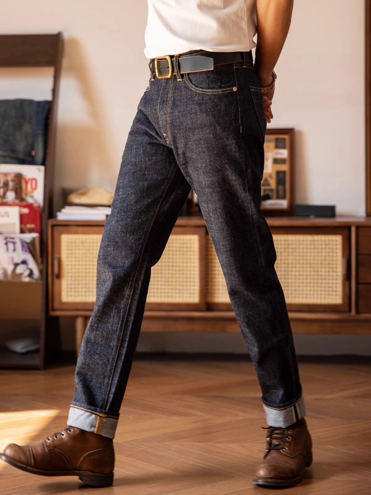 Red Tornado Customized Tapered Jeans 14oz Selvedge Denim Pants Sanforized