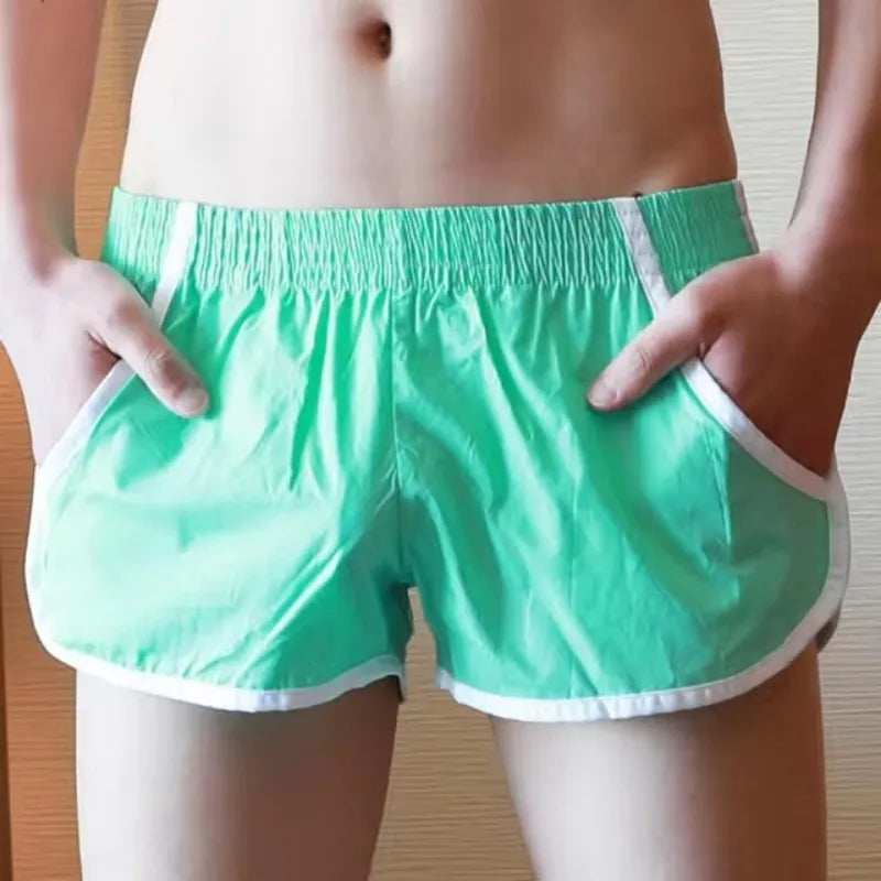 Man Running Shorts Pocket Fitness Sports Cotton Boxers Shorts Leisure Home Wear Sleepwear Male Loose Breathable Jogger Sweatpant