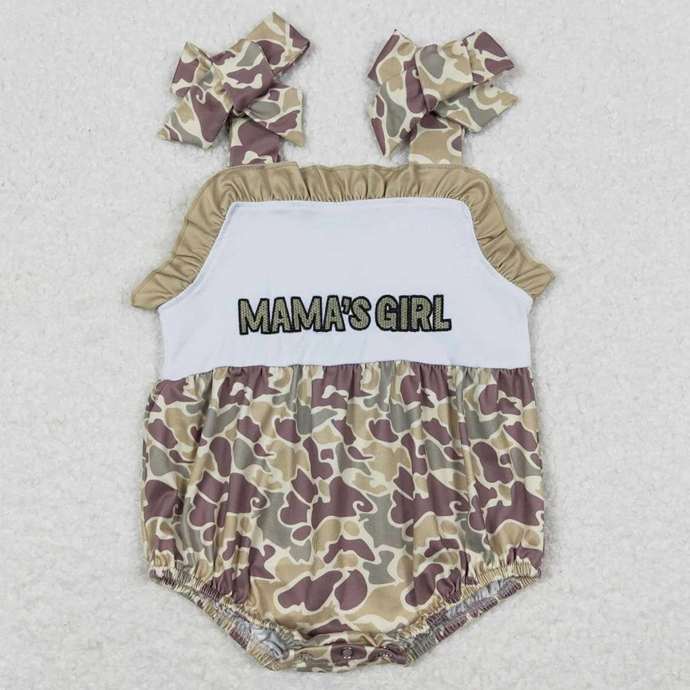 Boutique Infant Baby Girls Rompers Embroidery Camo Ducks Rompers Toddler Boys Rompers Sibling Girls Clothing Wholesale Jumpsuits