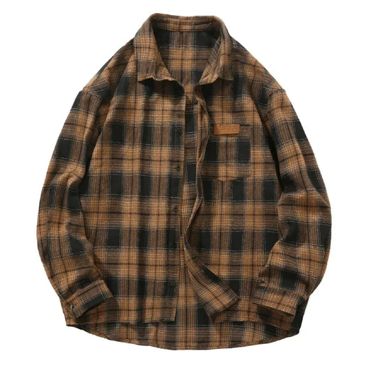 Men'S Casual Versatile Checkered Shirt Men'S Casual Loose Plaid Shirt Button Shirt Simple Fashion Everyday Chemises Hommes