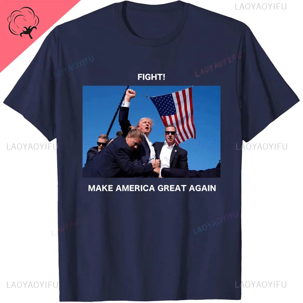 Pro President Donald Trump Supporter Men Cotton Tshirt Gifts Trump 2024 The Return Lady T-Shirt Trump Supporter Aesthetic Top