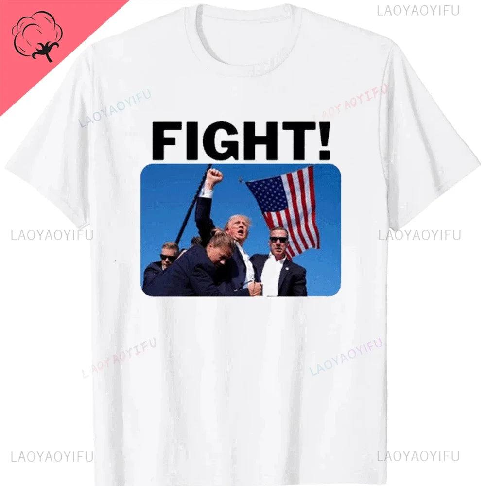 Pro President Donald Trump Supporter Men Cotton Tshirt Gifts Trump 2024 The Return Lady T-Shirt Trump Supporter Aesthetic Top