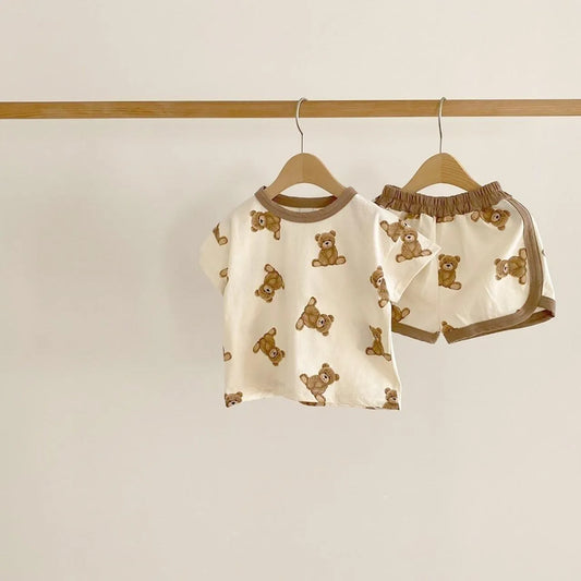 Summer Baby Suit Korean Two-Piece Baby Suit Toddler Pajamas Men And Women Baby Breathable Suit Children's Homewear Suit