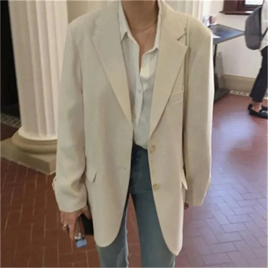 Women's Loose Blazer Women's Coat Spring New Casual Simple Blazer Office Women's Casual Blazer Coat