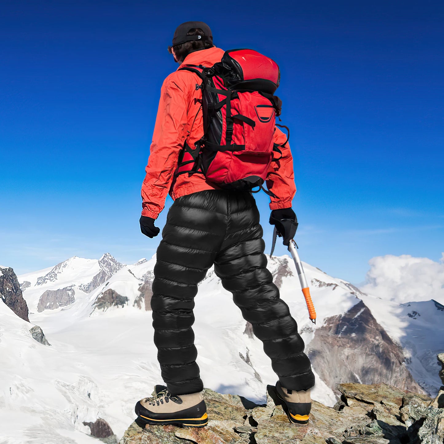 Mapleaf Down Pants Ultralight Warm 800FP Winter Snow Pants With Zipper Pockets Windproof Waterproof Camping Home Unisex