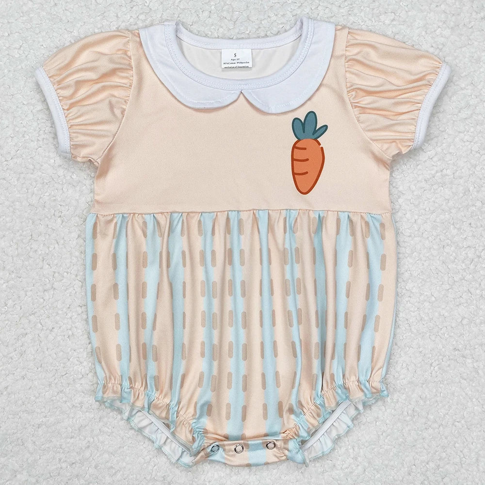 Hot Sale Infant Baby Girls Rompers Duck Flutter Sleeve Rompers Boutique Kids Clothes Sibling Onesie Toddler Girls Bubble Rompers