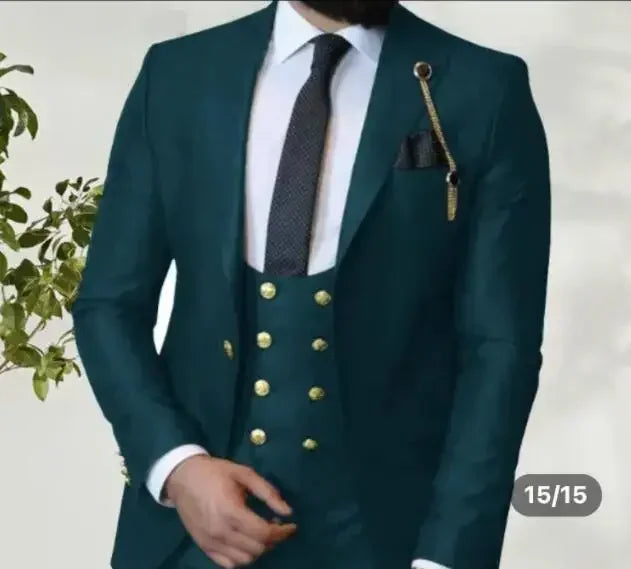 Dark Blue 3 Piece Slim Men Fashion Suit Cutsom Groom Wedding Tuxedo Prom Wedding Tailor Made Men Suit Costume Homme Mariage