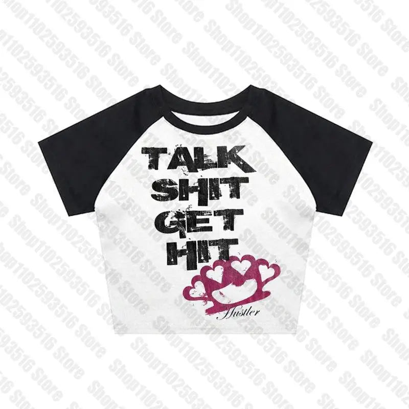 Crop Tops Y2k Vintage Top for Women 90s Vintage Clothes Women's Cropped Aesthetic Clothing Trashy Y2k 2000s Harajuku Emo Woman