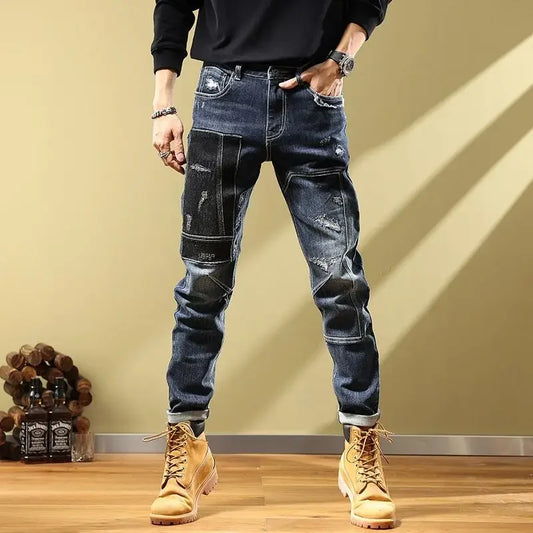 Tapered Jeans for Men Tight Pipe Summer Man Cowboy Pants Slim Fit Trousers Skinny 2024 Korean Autumn Designer Y 2k Vintage Trend