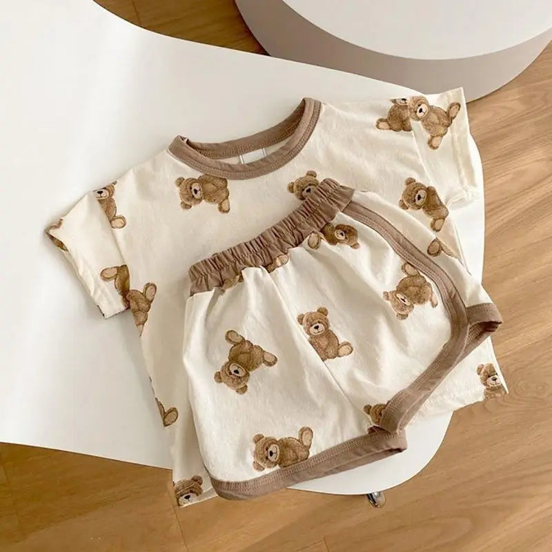 Summer Baby Suit Korean Two-Piece Baby Suit Toddler Pajamas Men And Women Baby Breathable Suit Children's Homewear Suit