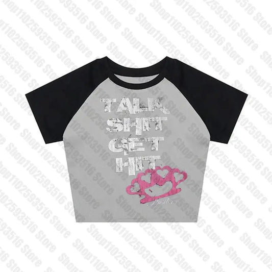 Crop Tops Y2k Vintage Top for Women 90s Vintage Clothes Women's Cropped Aesthetic Clothing Trashy Y2k 2000s Harajuku Emo Woman