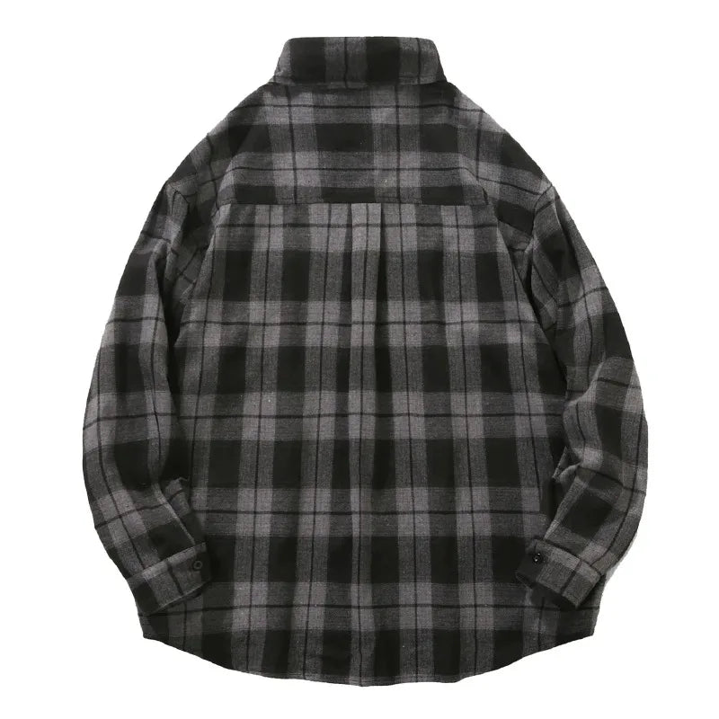 Men'S Casual Versatile Checkered Shirt Men'S Casual Loose Plaid Shirt Button Shirt Simple Fashion Everyday Chemises Hommes