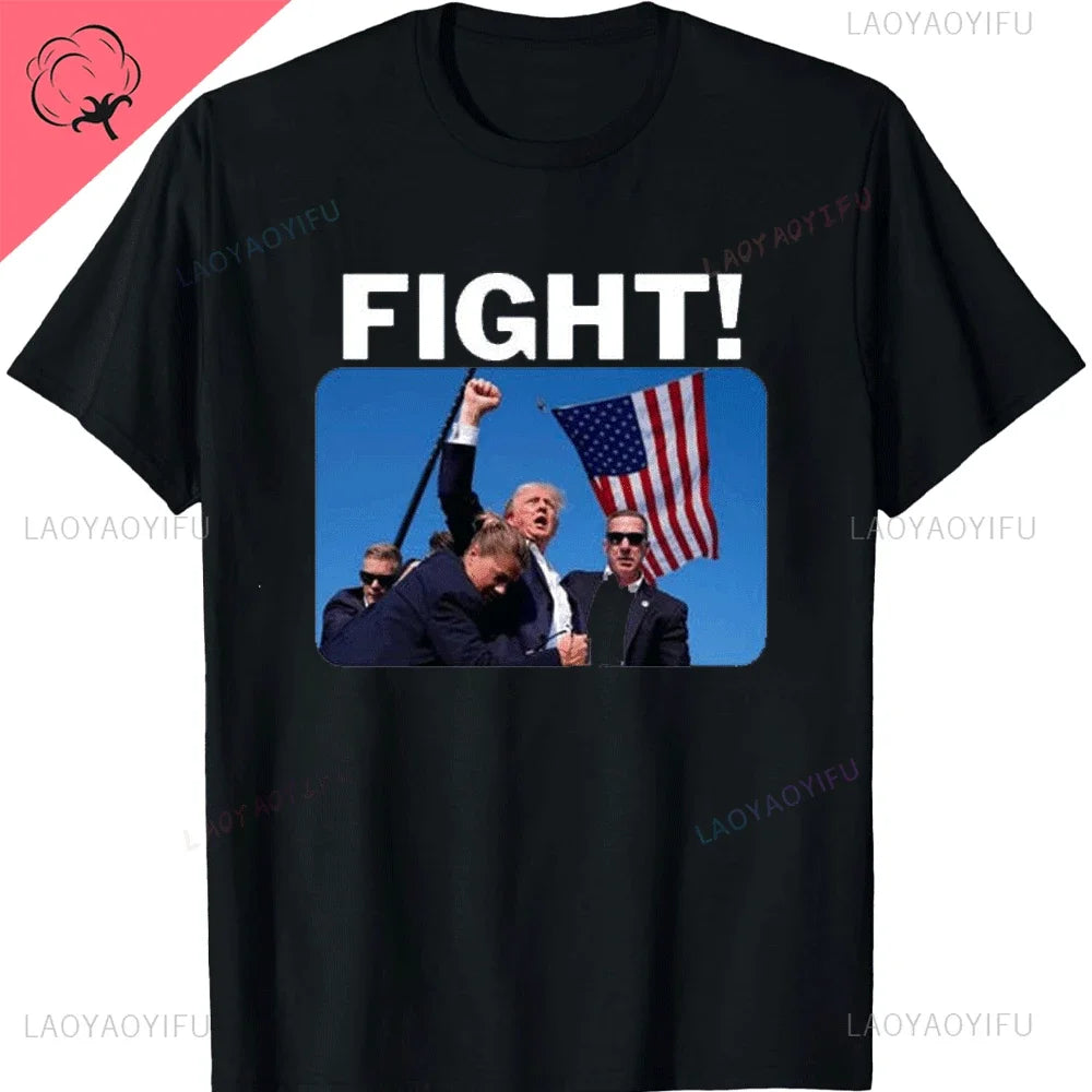 Pro President Donald Trump Supporter Men Cotton Tshirt Gifts Trump 2024 The Return Lady T-Shirt Trump Supporter Aesthetic Top