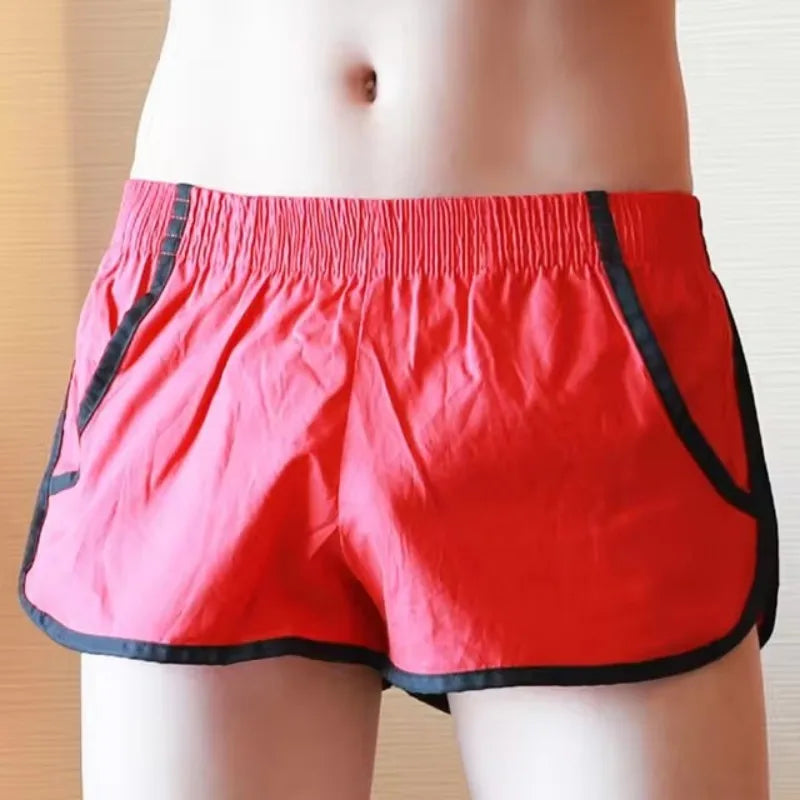 Man Running Shorts Pocket Fitness Sports Cotton Boxers Shorts Leisure Home Wear Sleepwear Male Loose Breathable Jogger Sweatpant