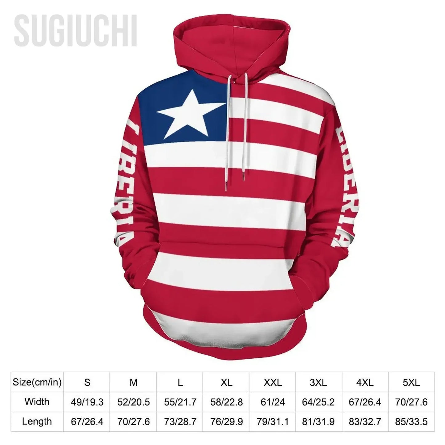 Unisex 3D Hoodie Liberia Flag Men Women Polyester Harajuku Sweatshirt Pullover Hoodies Casual Cool