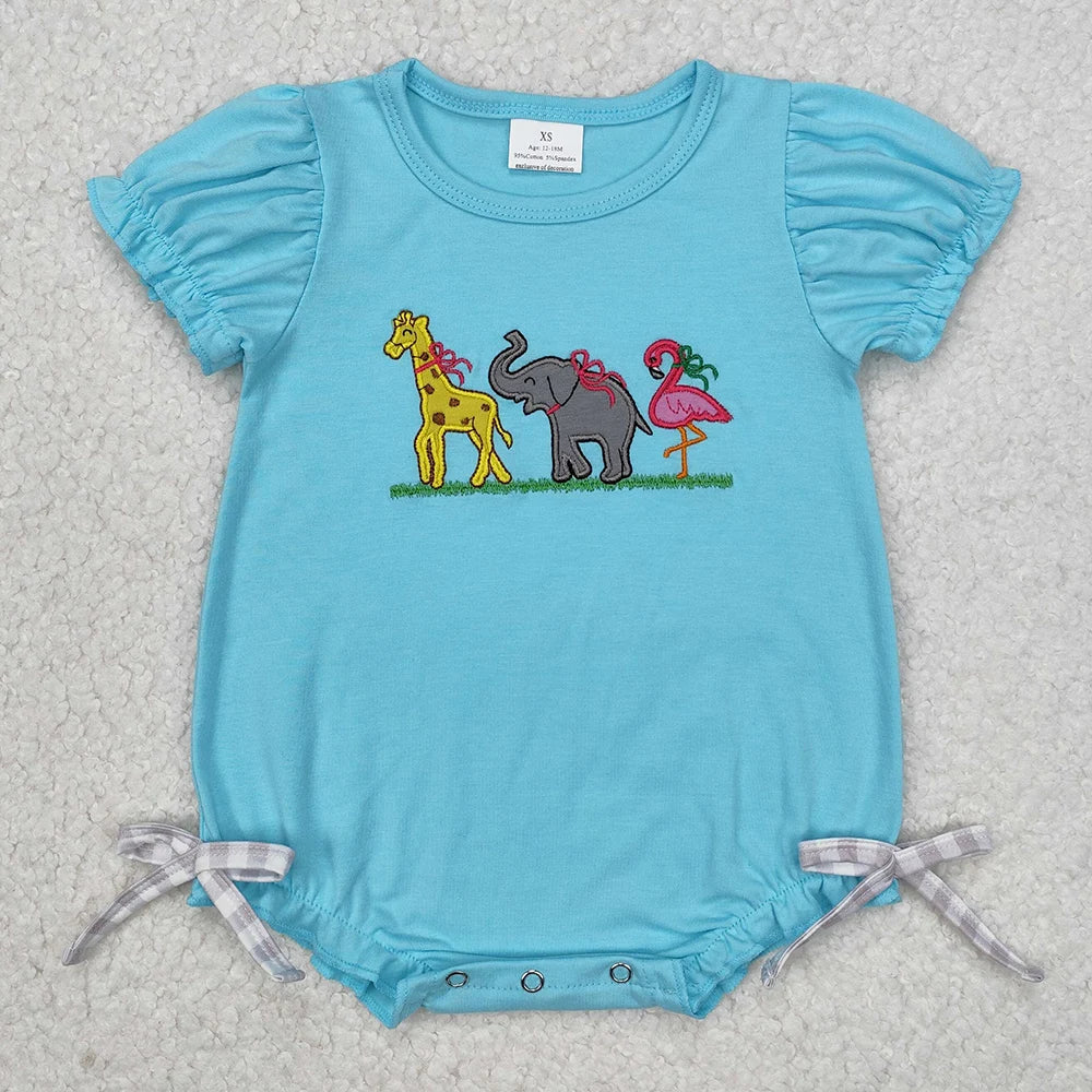Hot Sale Infant Baby Girls Rompers Duck Flutter Sleeve Rompers Boutique Kids Clothes Sibling Onesie Toddler Girls Bubble Rompers