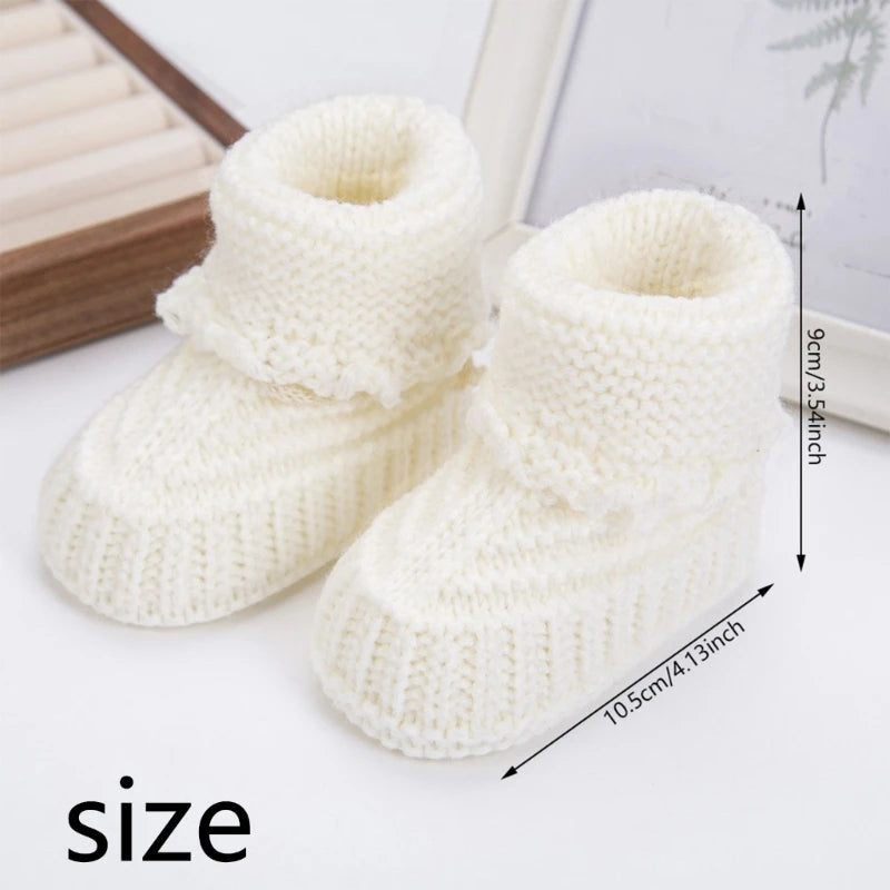 Baby Booties newborns  First Walkers Soft Knit Shoes Elegant Knit Baby Booties Comfortable Wearing for Infant Boy & Girls