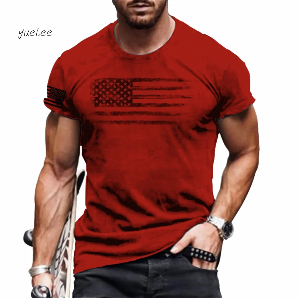 Men's T-Shirt Fashion Design Simple Printed Short Sleeve T-Shirt Oversized Sports Round Neck Tops Summer Men's Casual Clothing