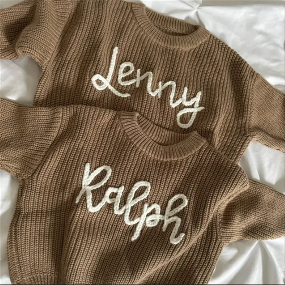 Personalized Birth Announcement, Hand Embroidered Baby Announcement, Newborn Baby Sweater, Custom Name Baby Sweater Baby Gifts