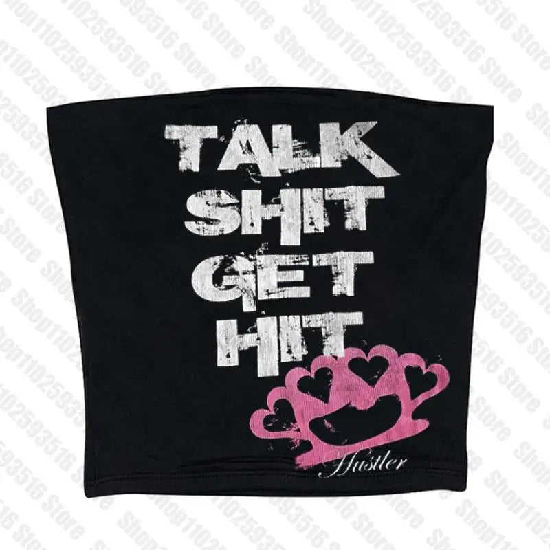 Crop Tops Y2k Vintage Top for Women 90s Vintage Clothes Women's Cropped Aesthetic Clothing Trashy Y2k 2000s Harajuku Emo Woman
