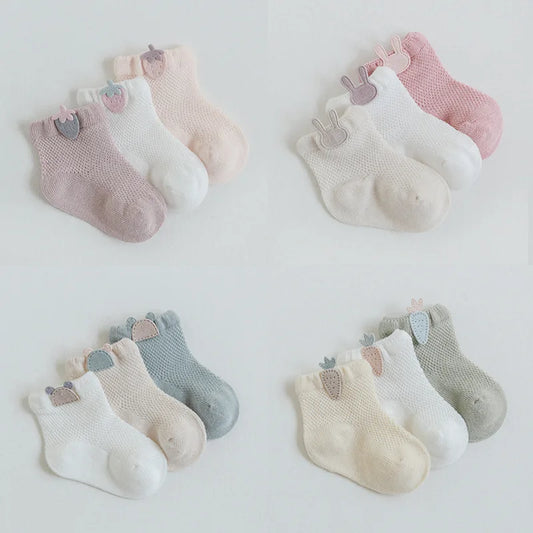 3Pairs/lot Mesh Infant Baby Socks Spring Summer Baby Socks for Girls Cotton Newborn Baby Socks Toddler Baby Boys Accessories
