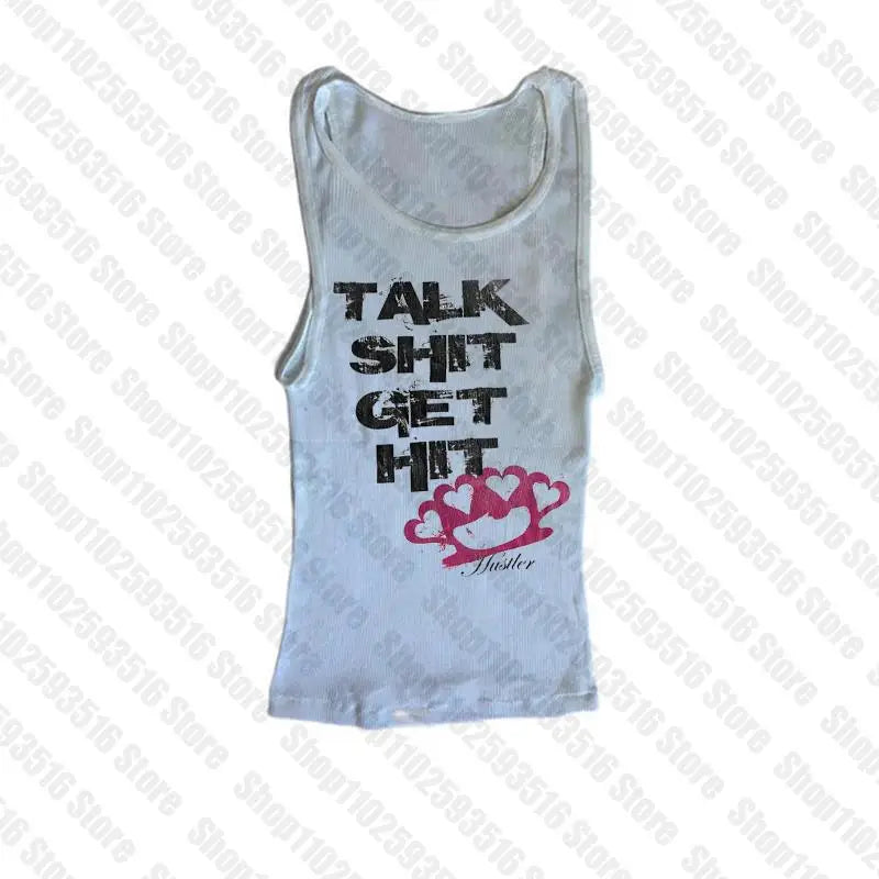 Crop Tops Y2k Vintage Top for Women 90s Vintage Clothes Women's Cropped Aesthetic Clothing Trashy Y2k 2000s Harajuku Emo Woman