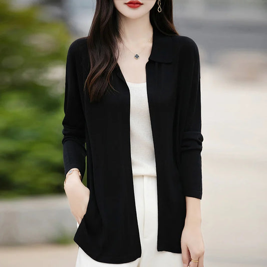 2024 Knitted Women's Cardigan Women's Cashmere Cardigan Fashion Cardigan Coat Autumn/Winter Cashmere Sweater Cardigan