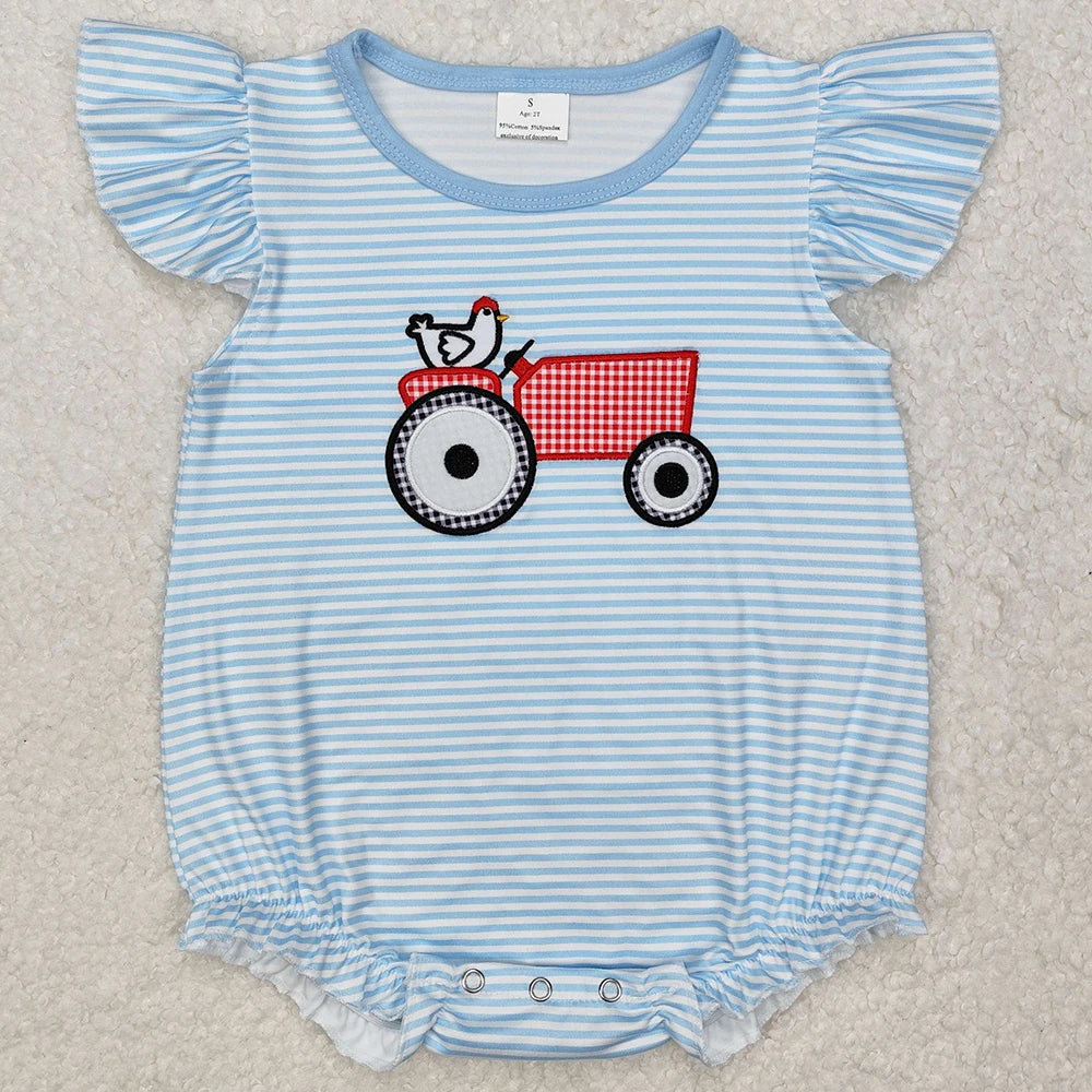 Boutique Infant Baby Girls Rompers Embroidery Camo Ducks Rompers Toddler Boys Rompers Sibling Girls Clothing Wholesale Jumpsuits