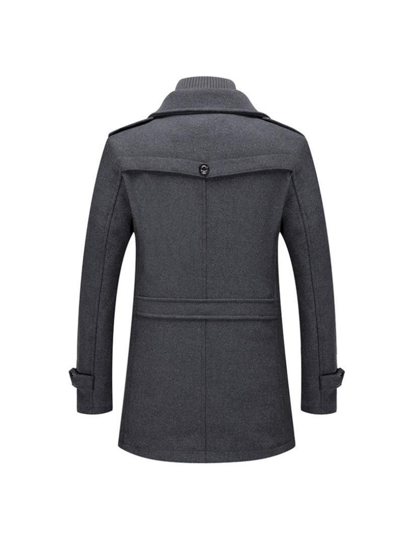 Men's Business Woolen Coat Fashion Double Collar Mid-length Woolen Jacket For Autumn/ Winter