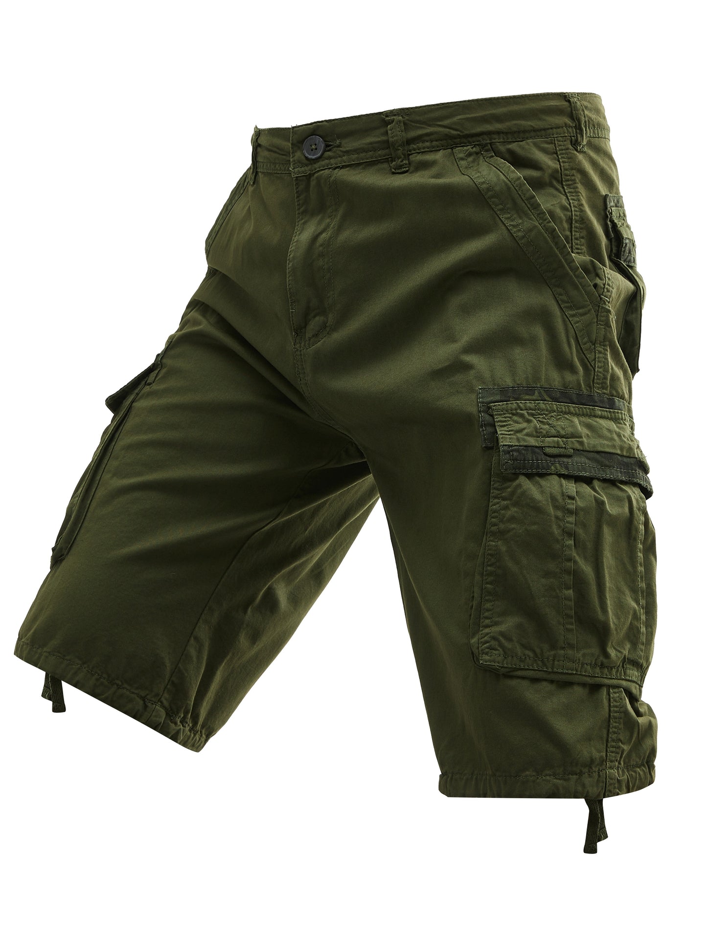 Men's 100% Cotton Washed Outdoor Cargo Shorts - Multi-Pocket Durable Casual Hiking Shorts for Spring Summer Fall, Regular Fit with Zippered Pockets (Hand Wash Only), Western Shorts, Adventure Clothing, Nonstretch Fabric