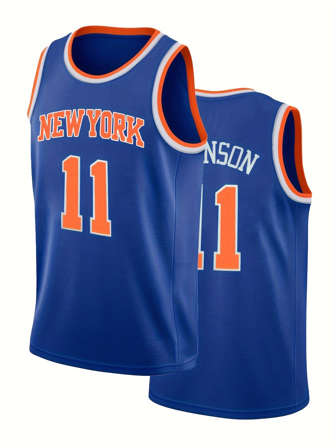 Men's Basketball Tank Top, NEW YORK & Number 11 Embroidery Sports Top, Classic Breathable Sports Uniform For Training And Competition