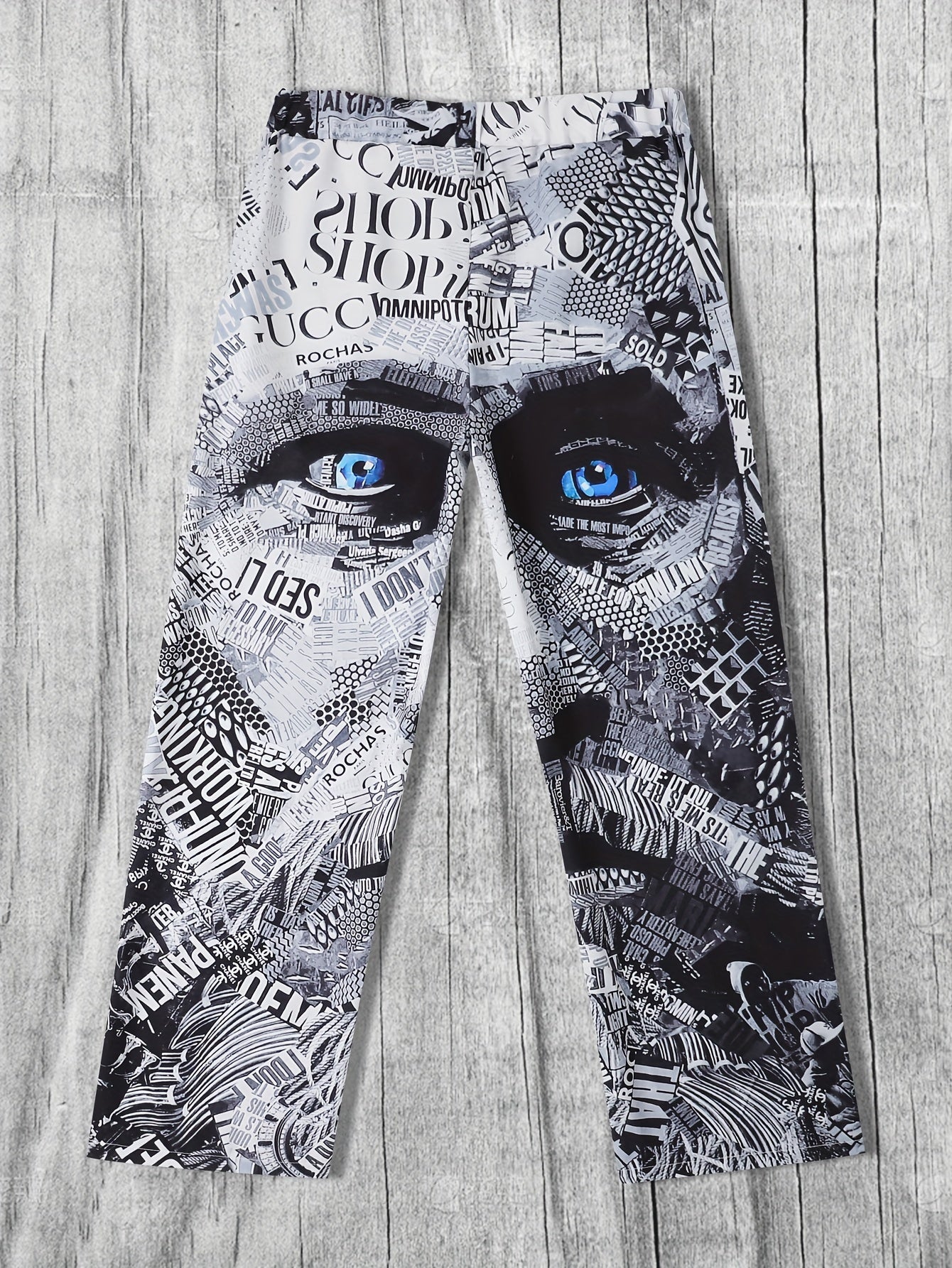 Men's Drawstring Wide Leg Pants Beach Pant Trendy Pattern Casual Baggy Pants Yoga Trousers Streetwear Hiphop Rapper Style, Fluid Pants