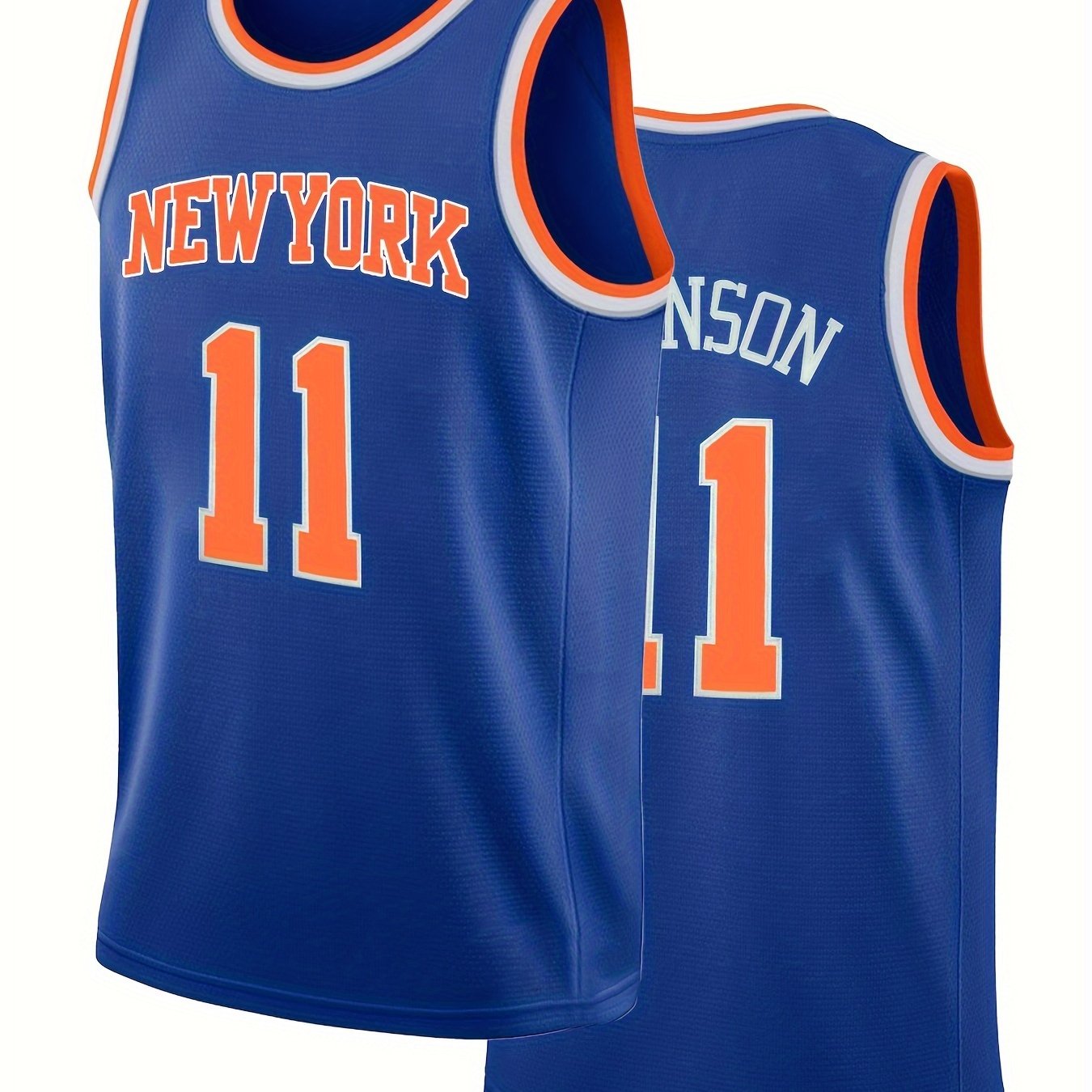 Men's Basketball Tank Top, NEW YORK & Number 11 Embroidery Sports Top, Classic Breathable Sports Uniform For Training And Competition