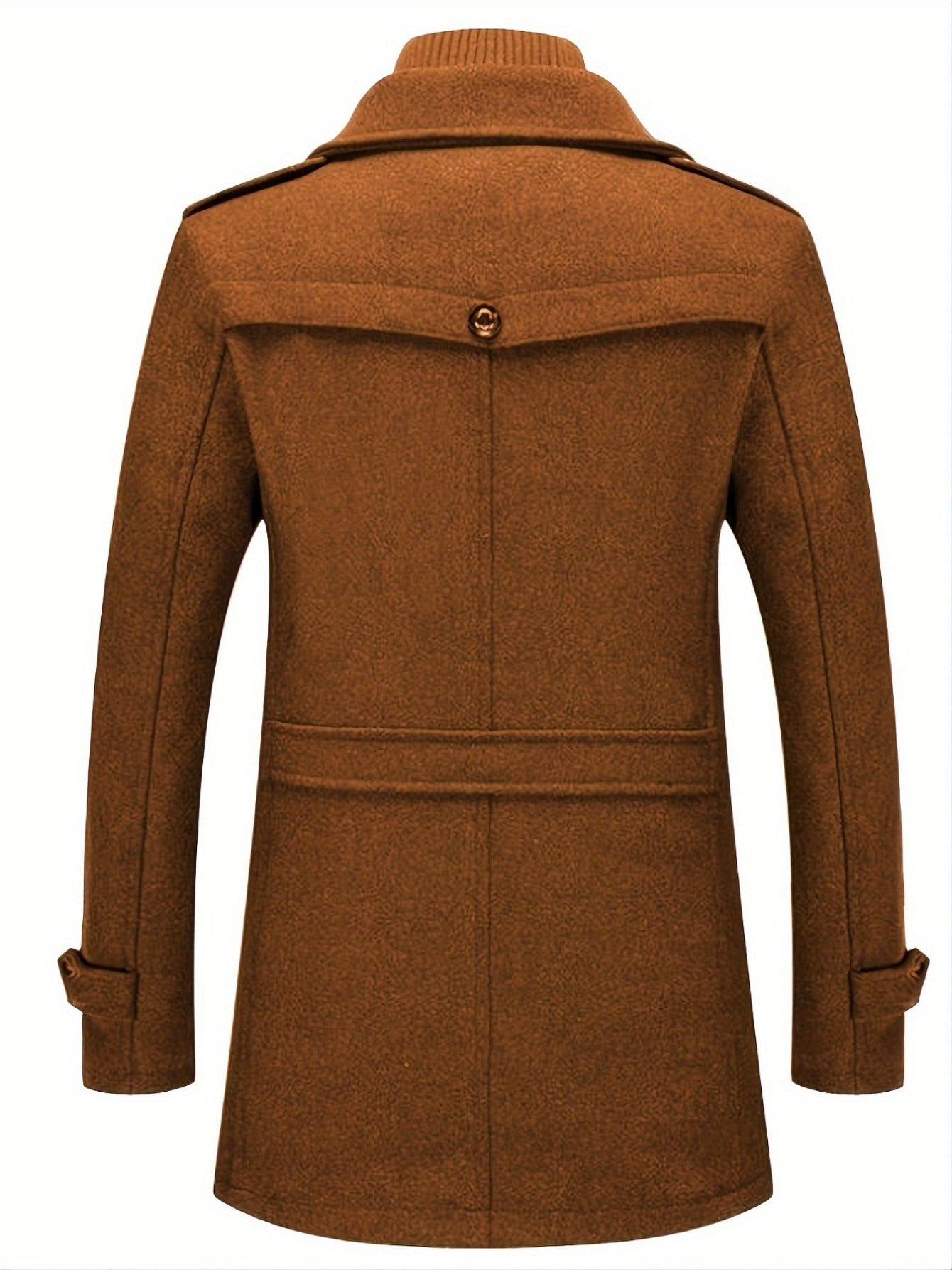 Men's Business Woolen Coat Fashion Double Collar Mid-length Woolen Jacket For Autumn/ Winter