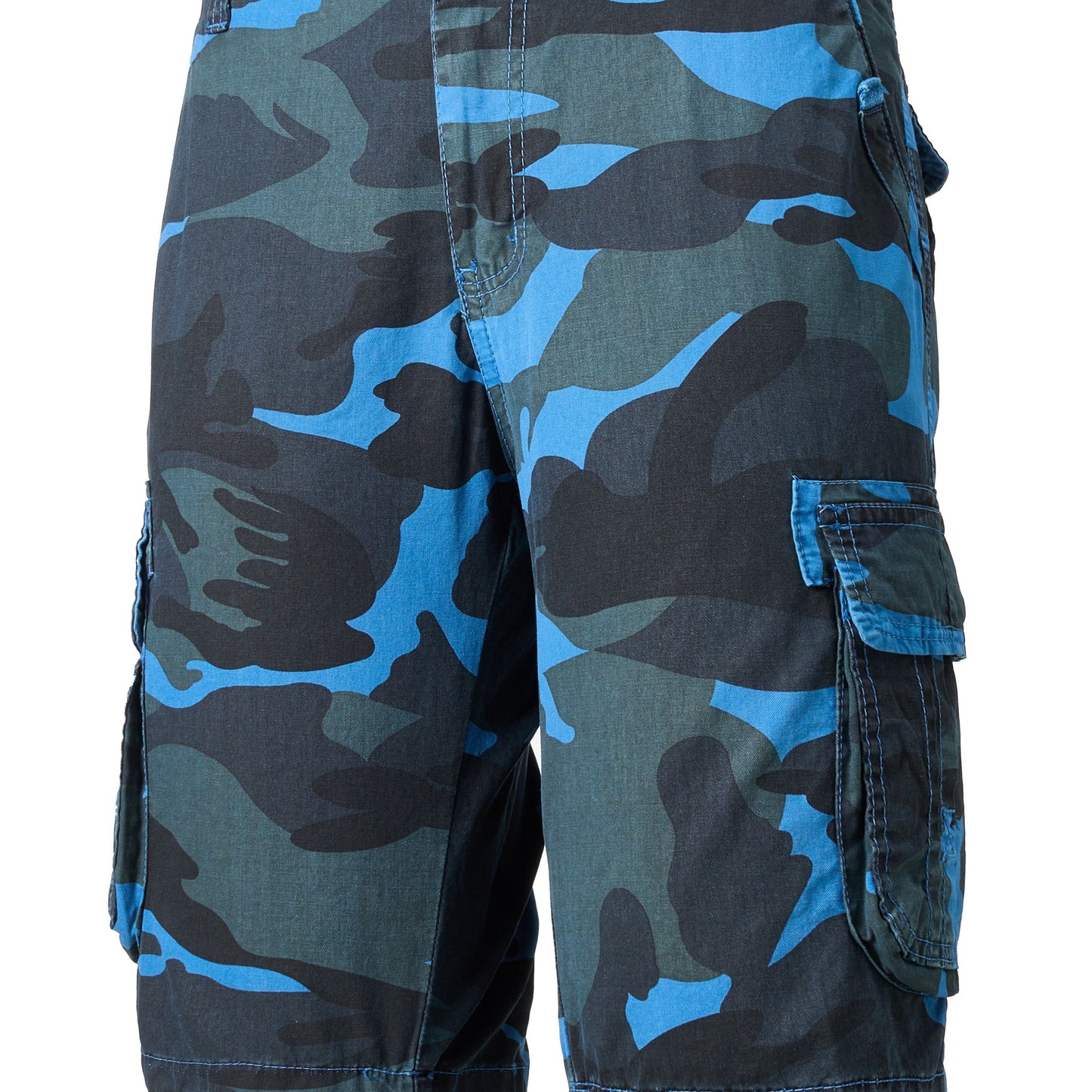 Men's Casual Camouflage Pattern Cargo Shorts, Chic Cotton Outdoor Shorts For Summer Hiking, Bermuda Shorts