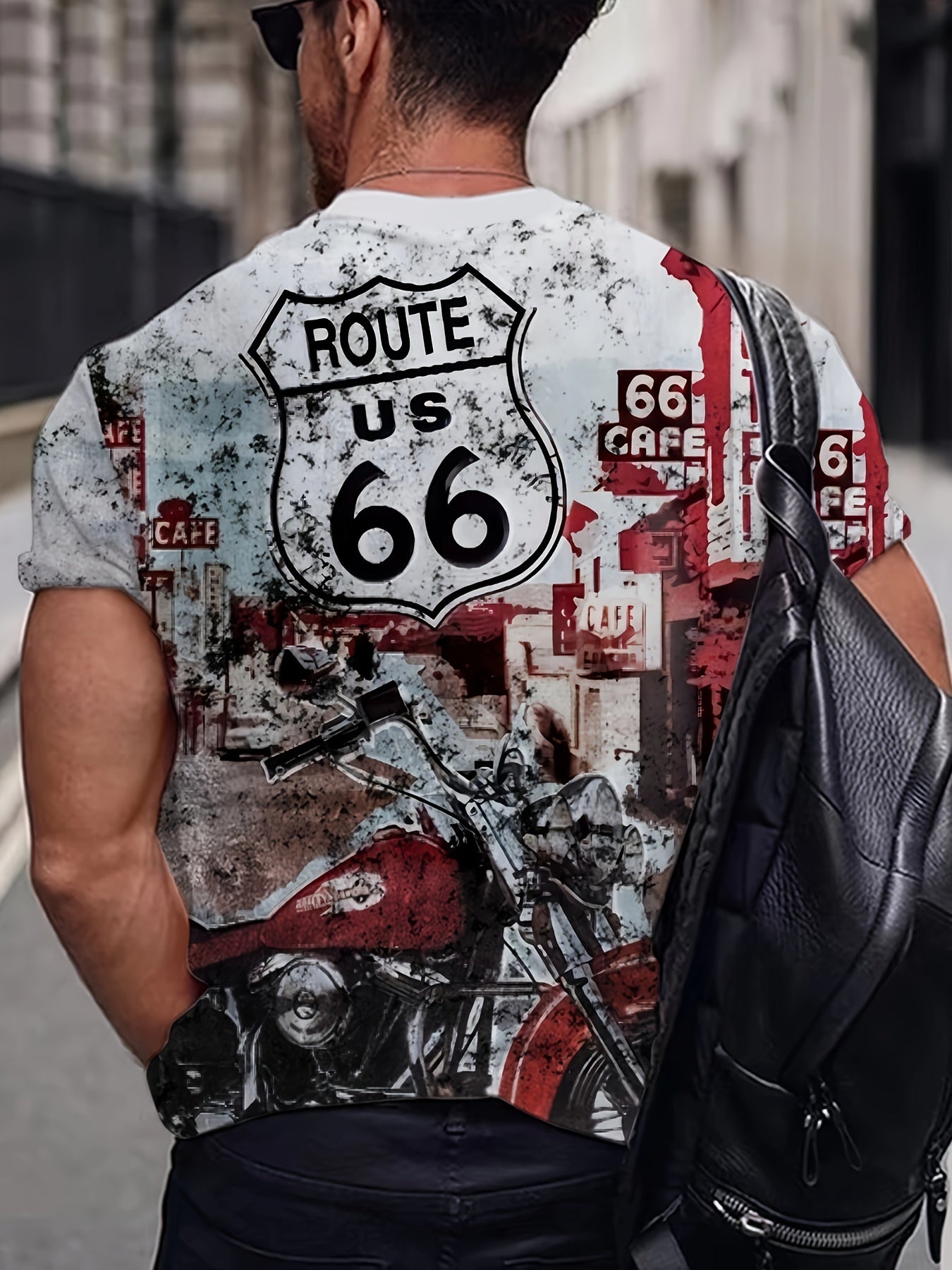 Motorcycle rider 3D digital pattern printed T-shirt, casual street style T-shirt, short-sleeved comfortable pullover, suitable for men's summer clothing